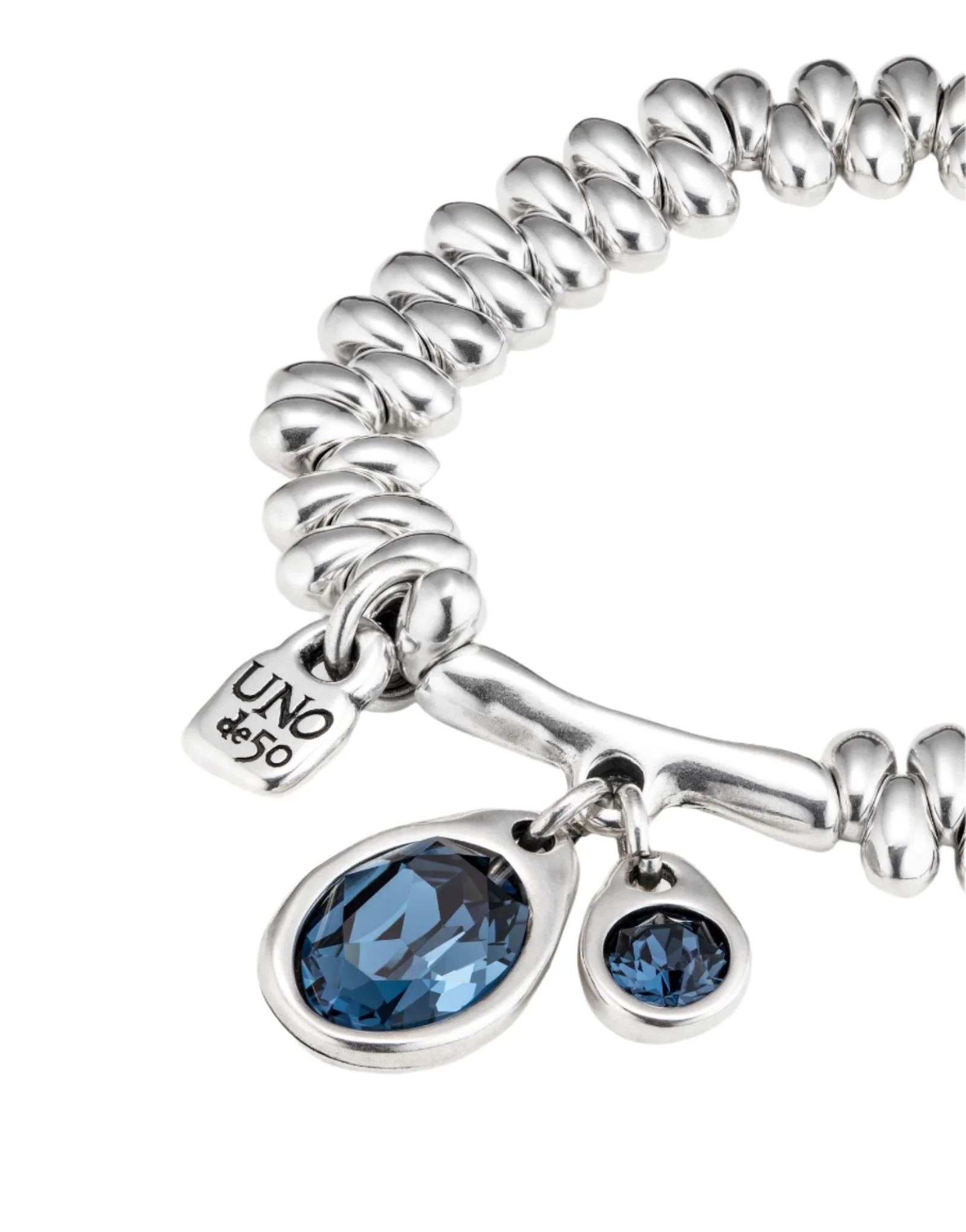UNOde50 Eclipse Silver-Plated Blue Crystal Bracelet - Medium - Image 2