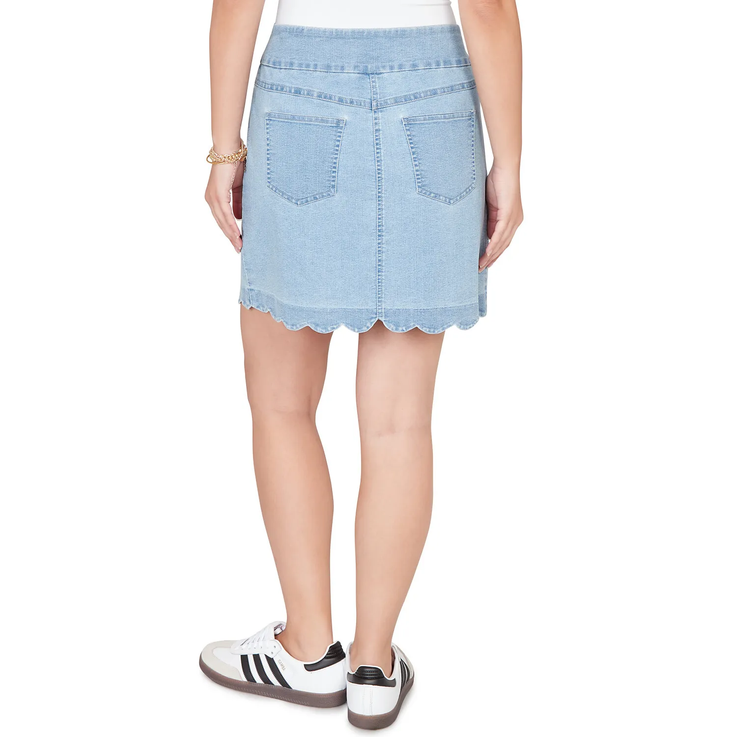 Ruby Rd. Womens Scalloped Hem Stretch Denim Skort - Image 2