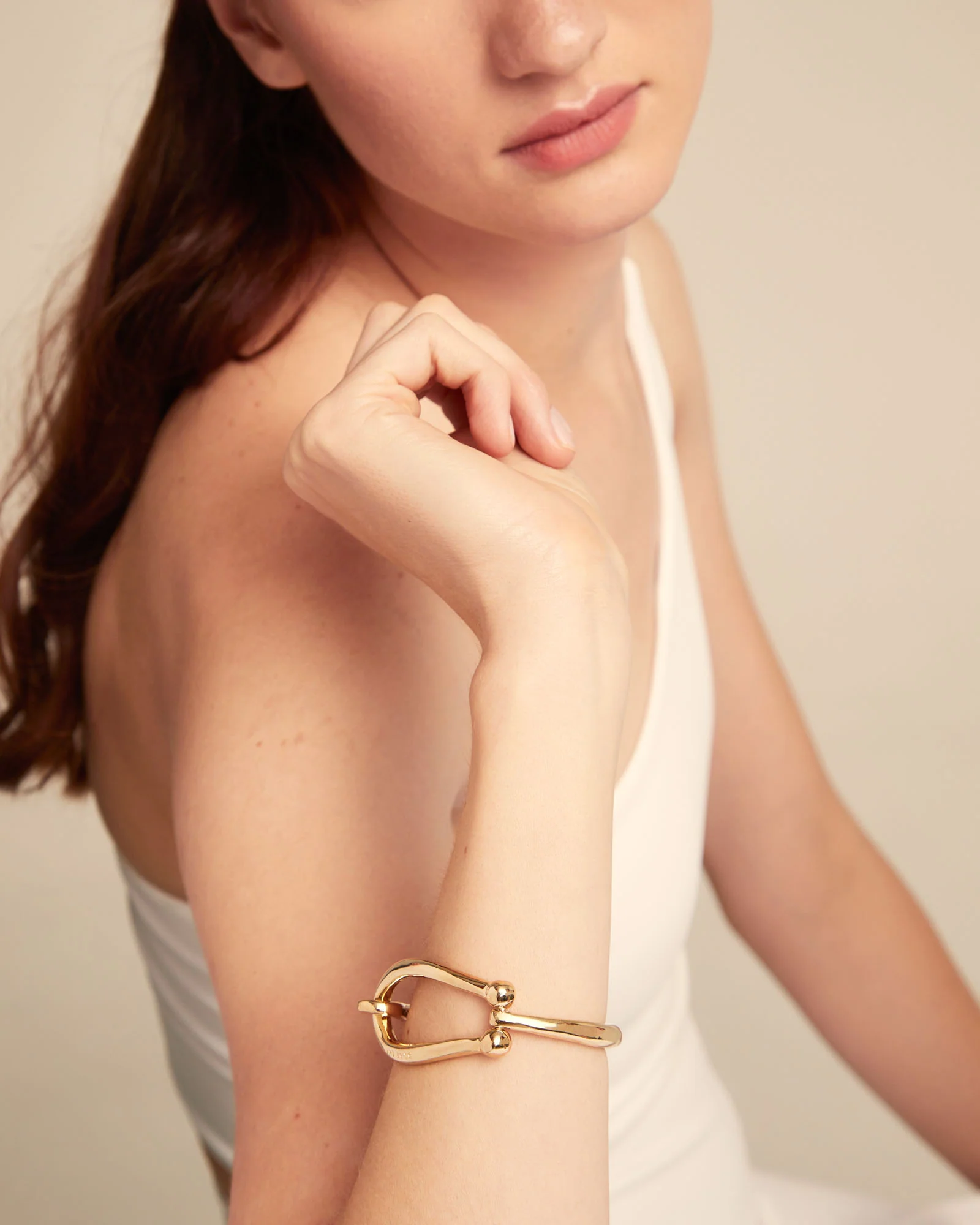 UNOde50 Youthful Gold-Plated Large Link Bangle Bracelet - Large - Image 4