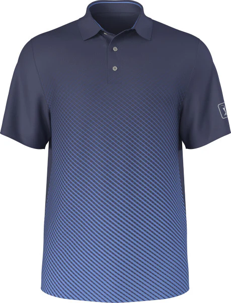 PGA Tour Mens Ombre Plaid Print Short Sleeve Golf Polo Shirt - Image 4