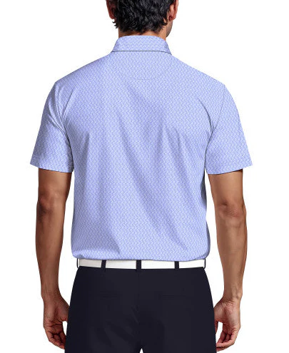 PGA Tour Mens All-Over Micro Jacquard Short Sleeve Golf Polo Shirt - Image 2