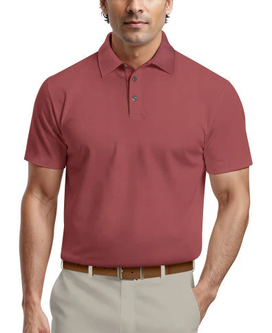 PGA Tour Mens Airflux Solid Mesh Short Sleeve Golf Polo Shirt - Image 2