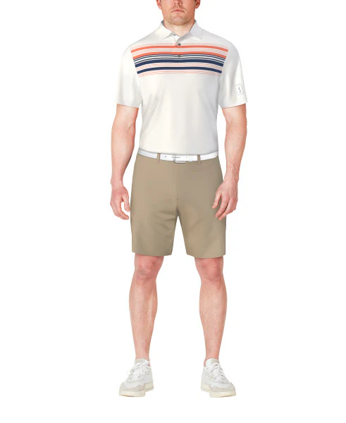 PGA Tour Mens Chest Stripe Golf Polo Short Sleeve Shirt - Image 3