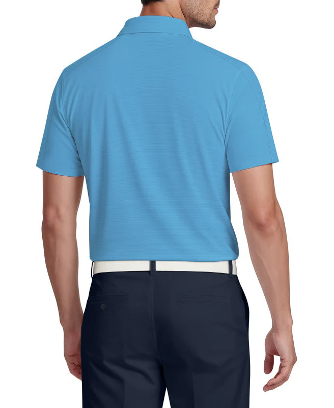 PGA Tour Mens Textured Cooling Golf Short Sleeve Polo Shirt - Image 2