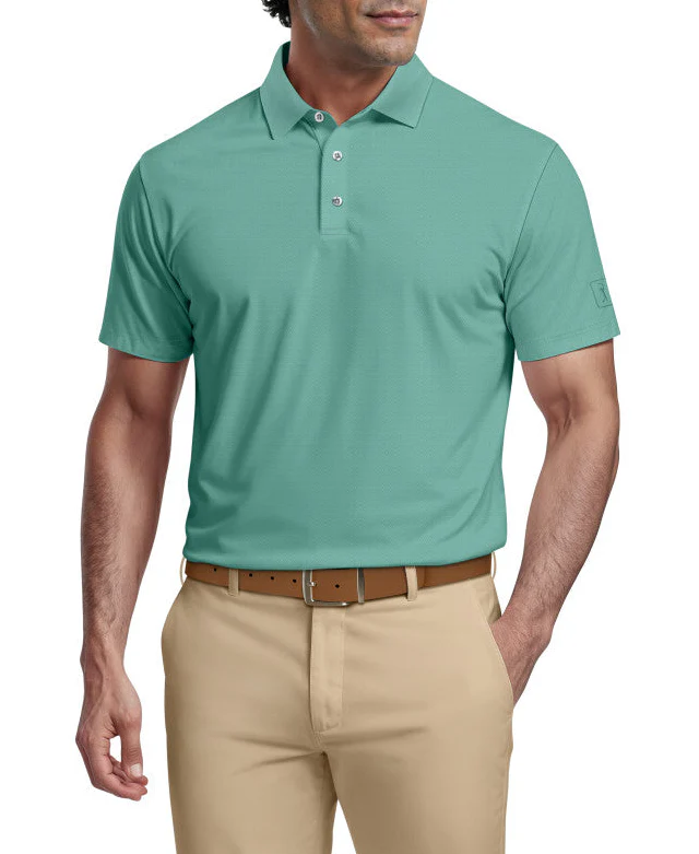 PGA Tour Mens Airflux Solid Mesh Golf Short Sleeve Polo Shirt - Image 3