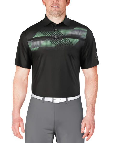 PGA Tour Mens Solarized Chest Print Golf Short Sleeve Polo Shirt - Image 2