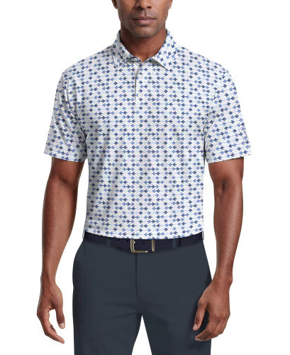 PGA Tour Mens All Over Novelty Print Golf Short Sleeve Polo Shirt - Image 2
