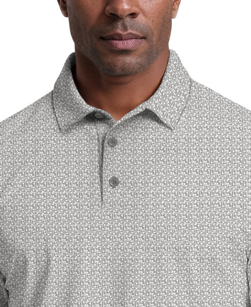 PGA Tour Mens Flag Geo Short Sleeve Golf Polo Shirt - Image 3
