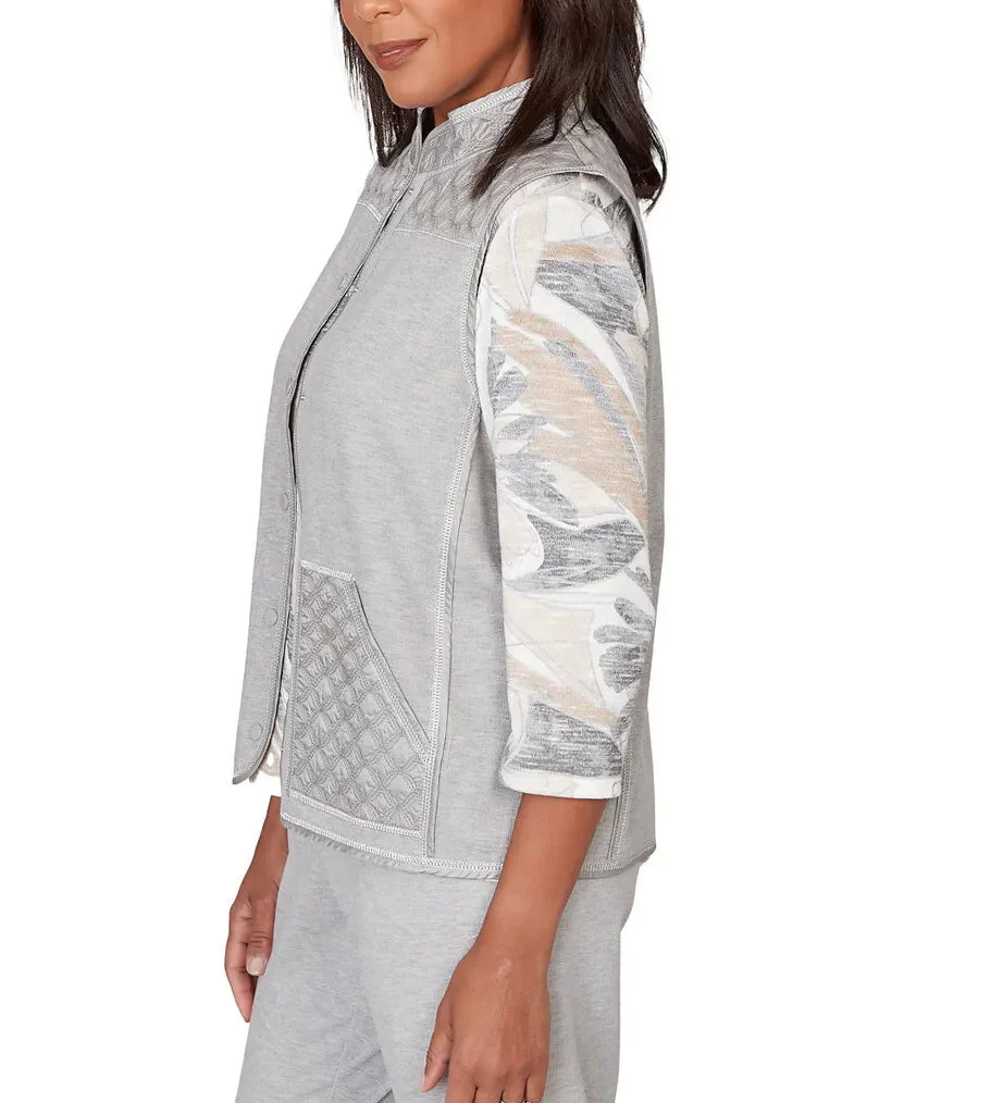 Ruby Rd. Womens Quilted Snap Front Vest - Image 2