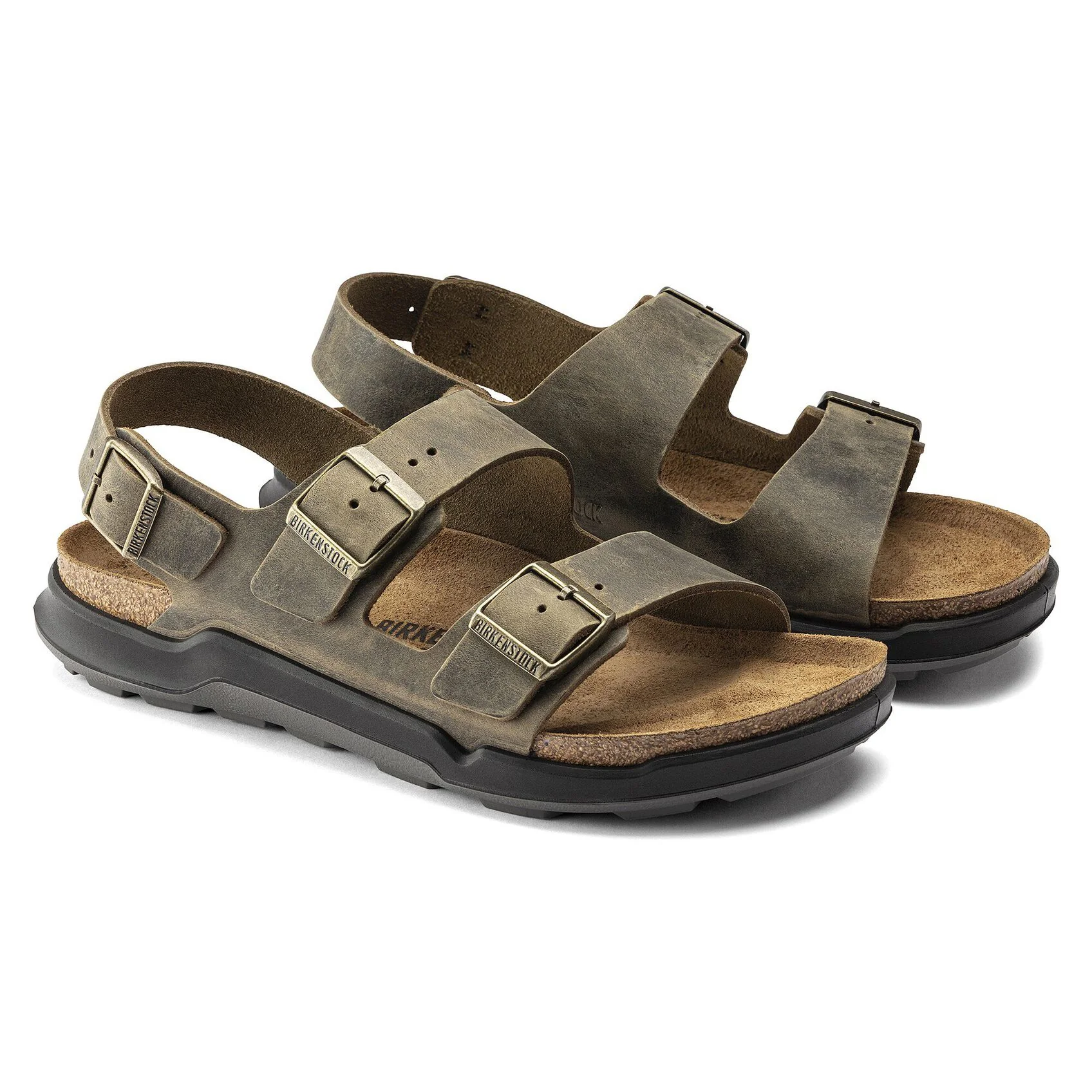 Birkenstock Mens Milano Crosstown Oiled Leather Sandals - Regular/Wide - Image 3