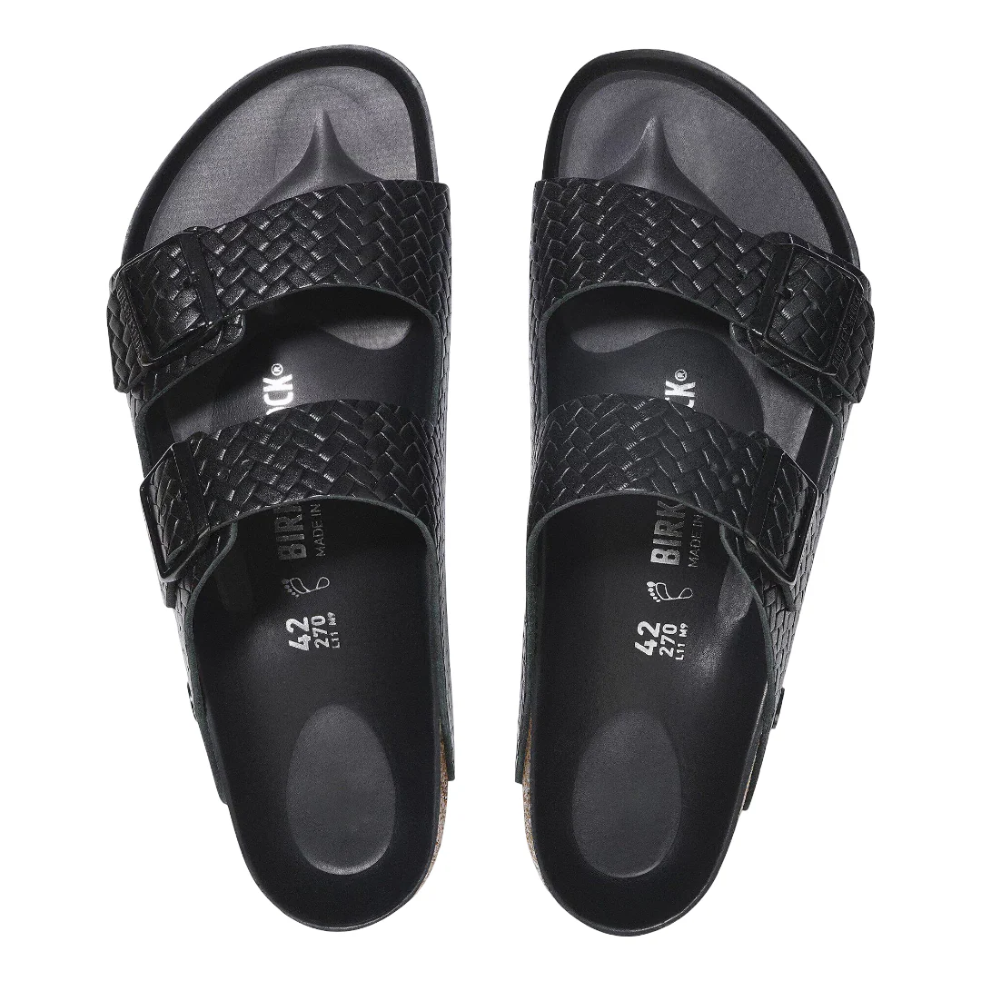 Birkenstock Womens Arizona Woven Embossed Leather Sandals - Regular/Wide - Image 4