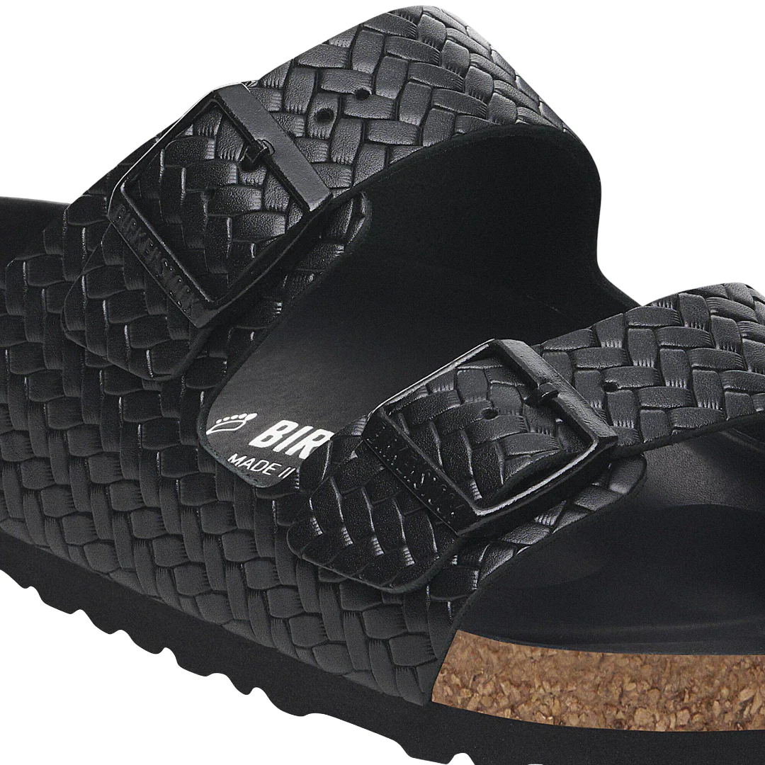 Birkenstock Womens Arizona Woven Embossed Leather Sandals - Regular/Wide - Image 6