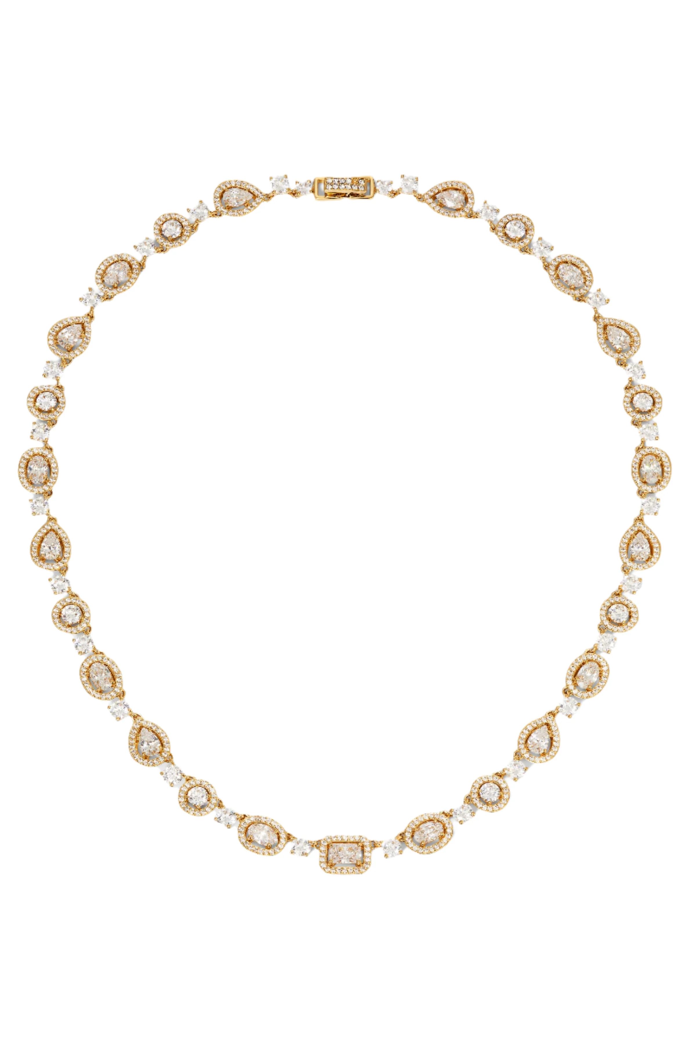 Nadri Radiant Gold-Tone Full Collar Cubic Zirconia Necklace