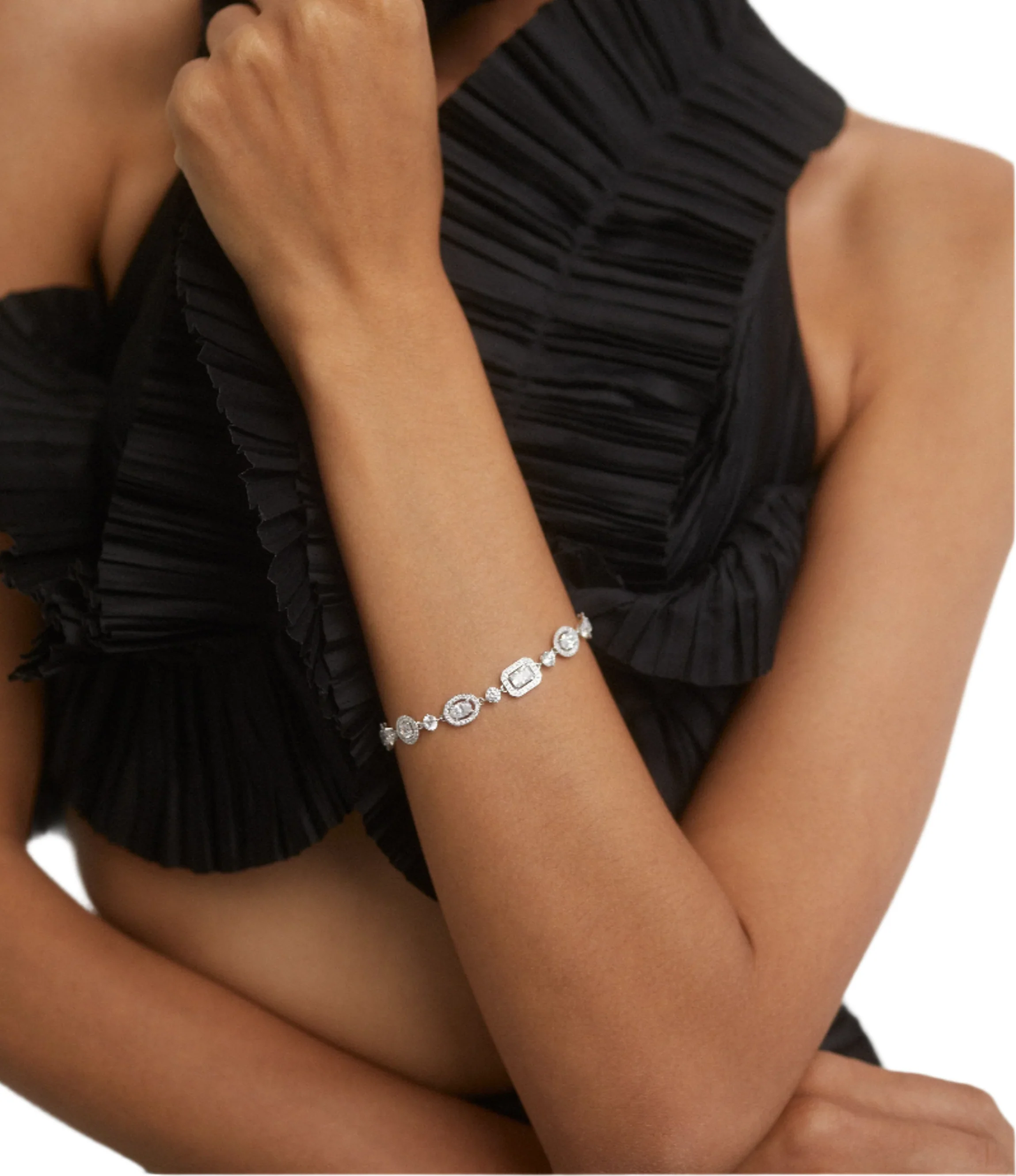 Nadri Radiant Cubic Zirconia Halo Line Bracelet - Image 2