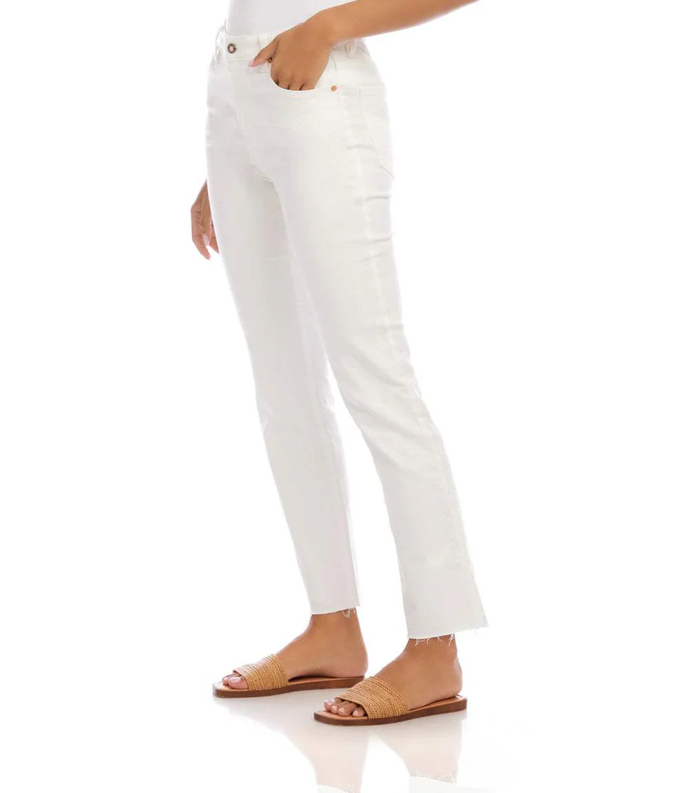 Karen Kane Womens Raw Hem Straight Jeans - Image 2