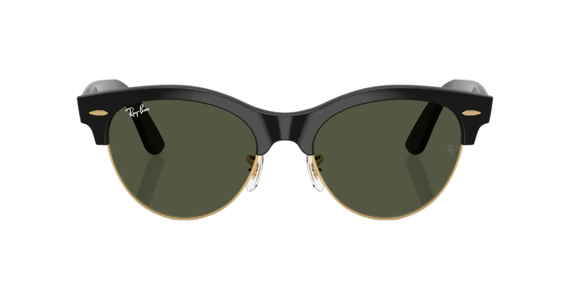 Ray-Ban Clubmaster Way Non-Polarized Sunglasses - Black on Gold/Green - Image 2