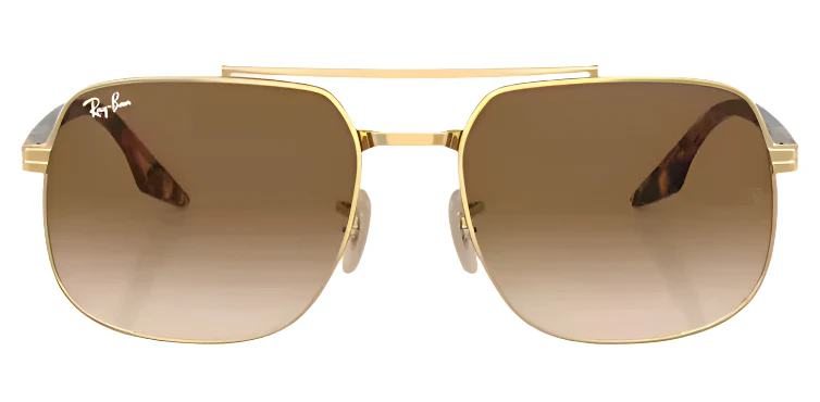 Ray-Ban RB3699 Polarized Sunglasses - Arista Gold/Brown Clear Gradient - Image 2