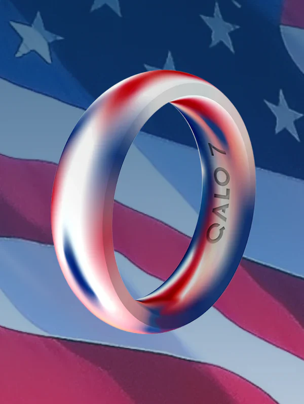 QALO Womens RWB Folds of Honor Classic Ring - Size 7 - Image 3