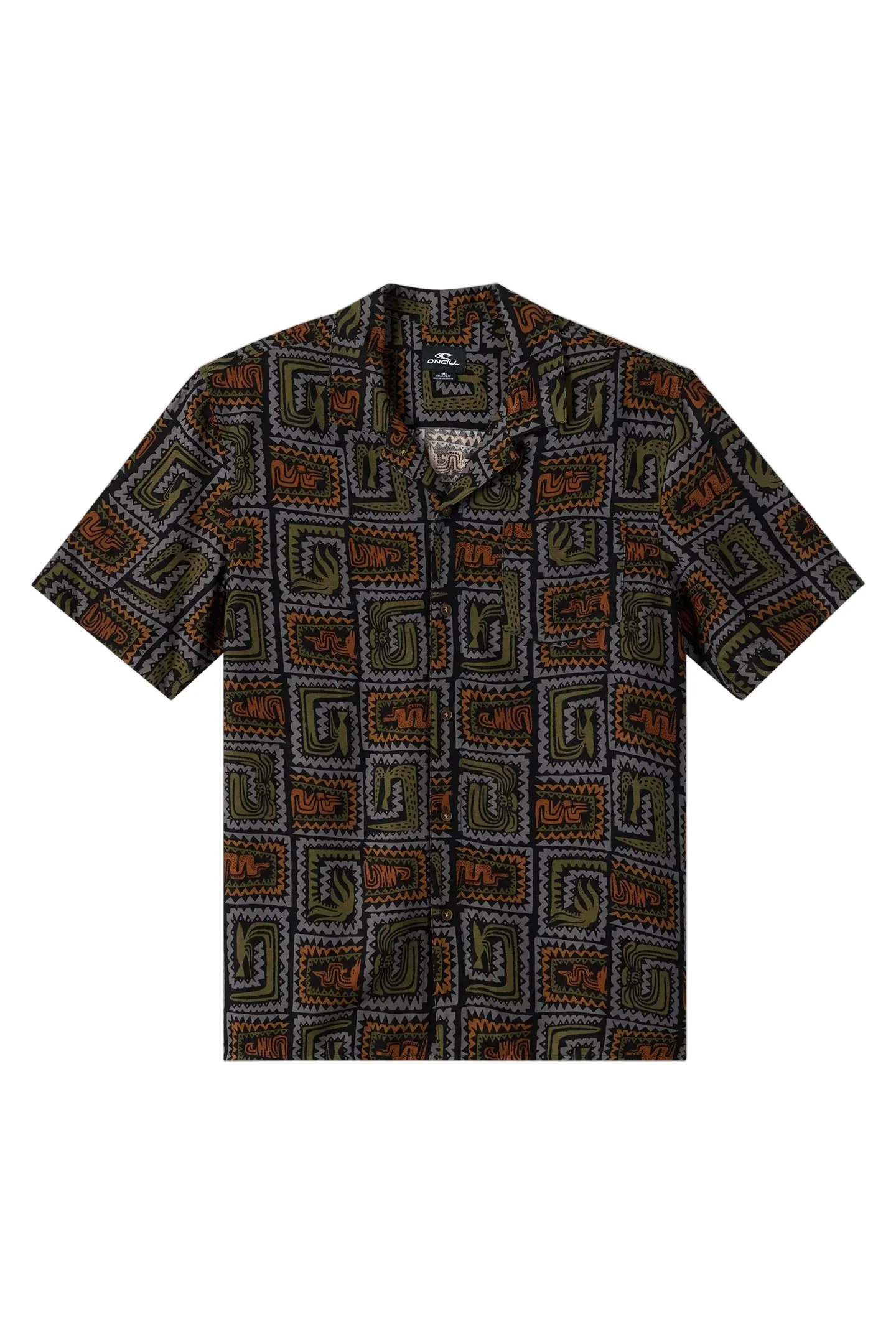 O'Neill Mens Relaxed Woven Camp Button Down Short Sleeve Shirt