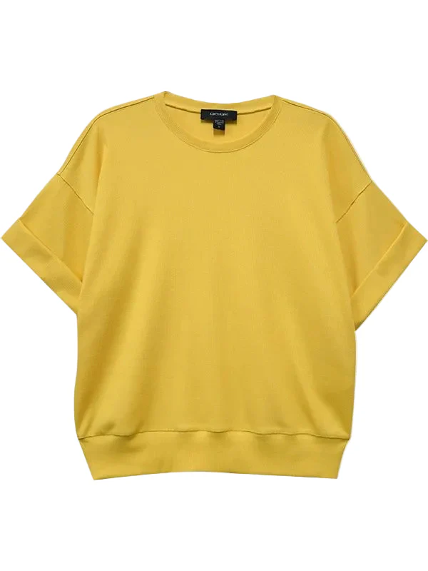 Karen Kane Womens Ribbed Cuffed Sleeve Top