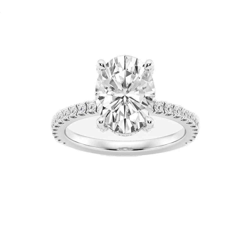 Badgley Mischka 3.45 CTW Oval Halo Lab-Grown Diamond 10K Gold Ring - Size 7