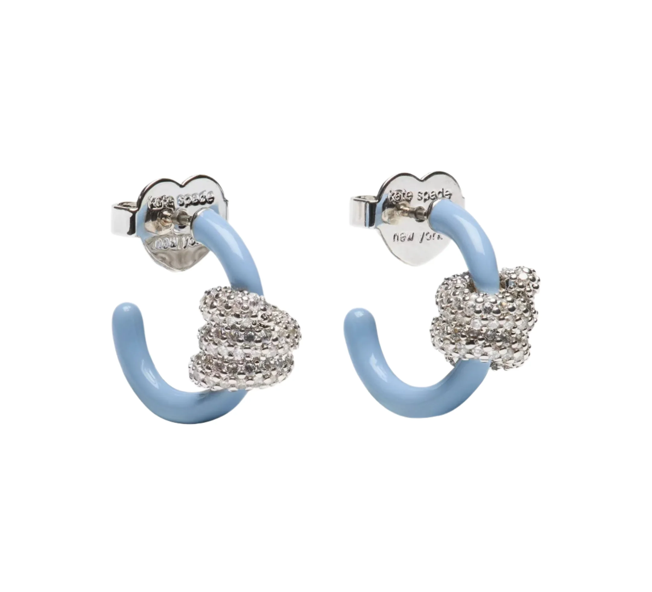 Kate Spade Ropes & Knots Pave Huggies Earrings