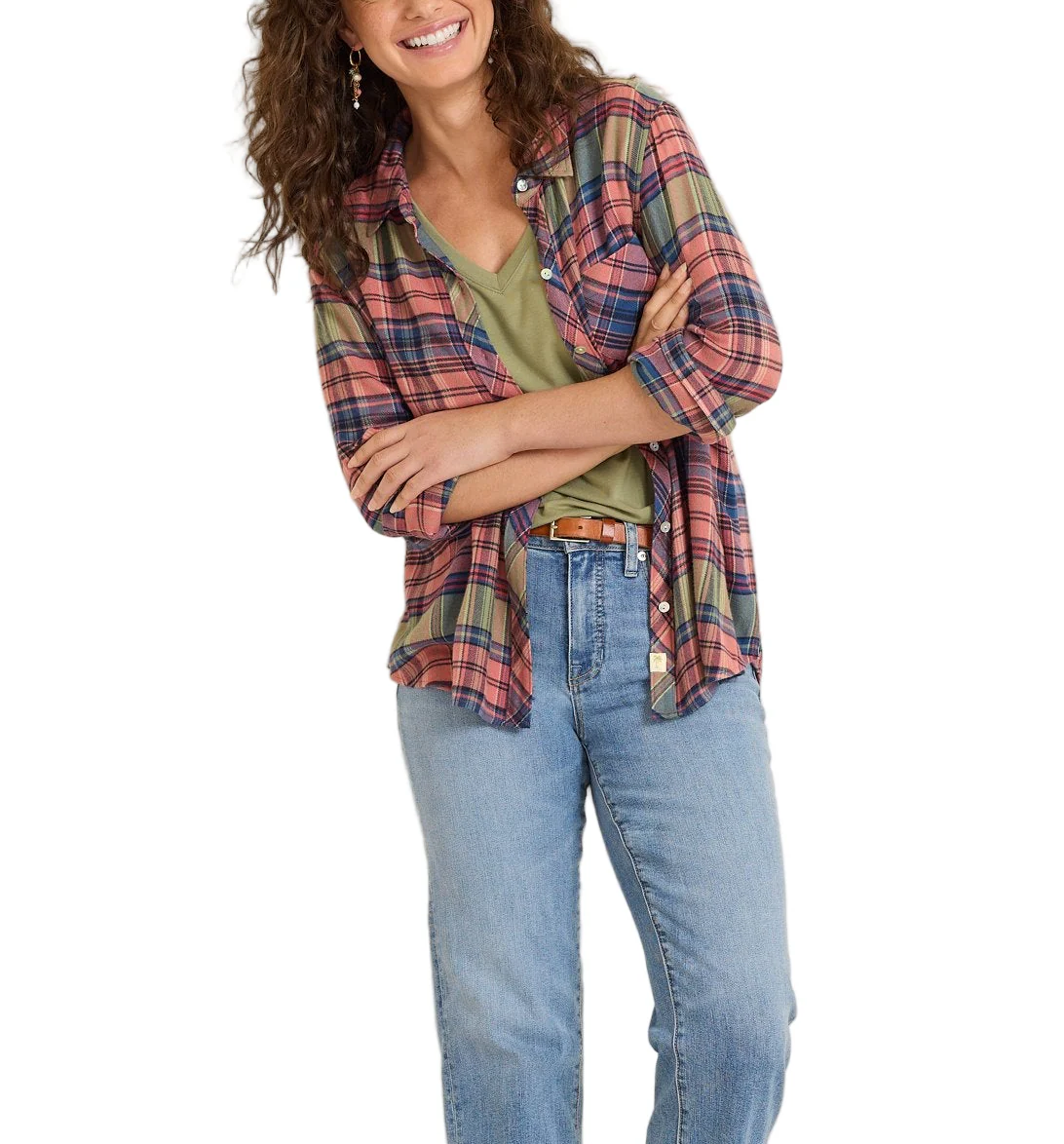 Tommy Bahama Womens Ruby Shores Flannel Long Sleeve Shirt - Image 3