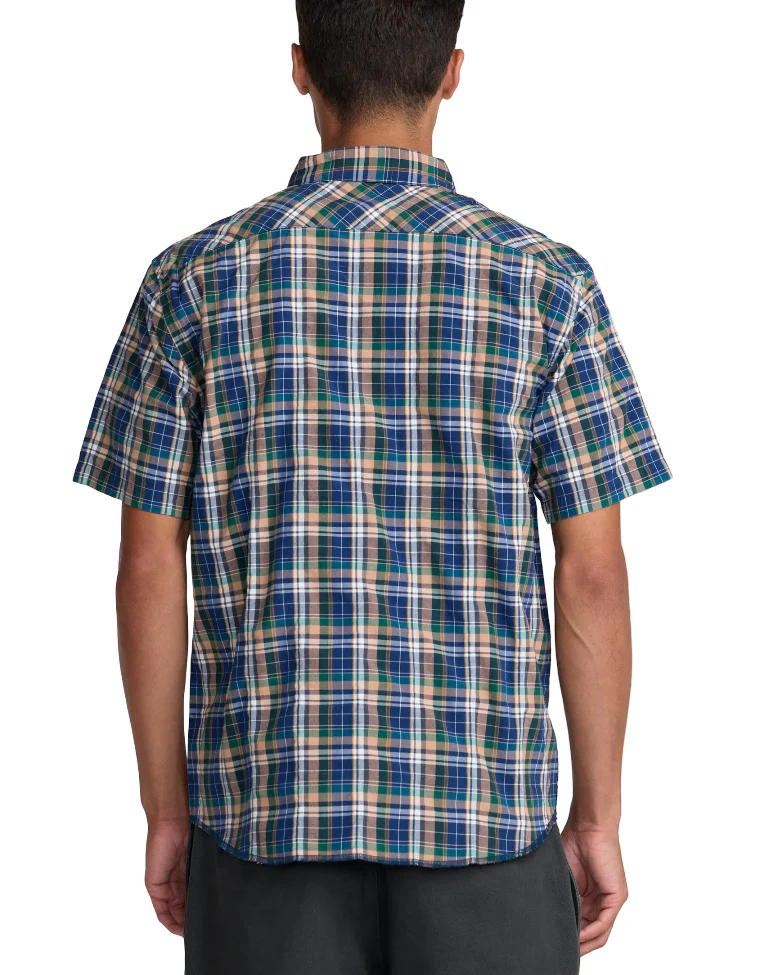 RVCA Mens Dayshift Truckin Plaid Short Sleeve Shirt - Image 4