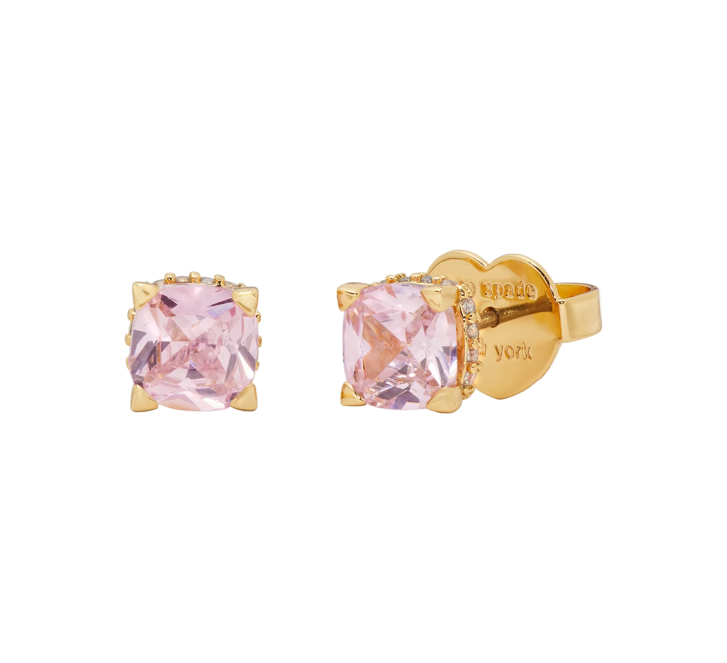 Kate Spade Little Luxuries Pink 6mm Square Stud Earrings