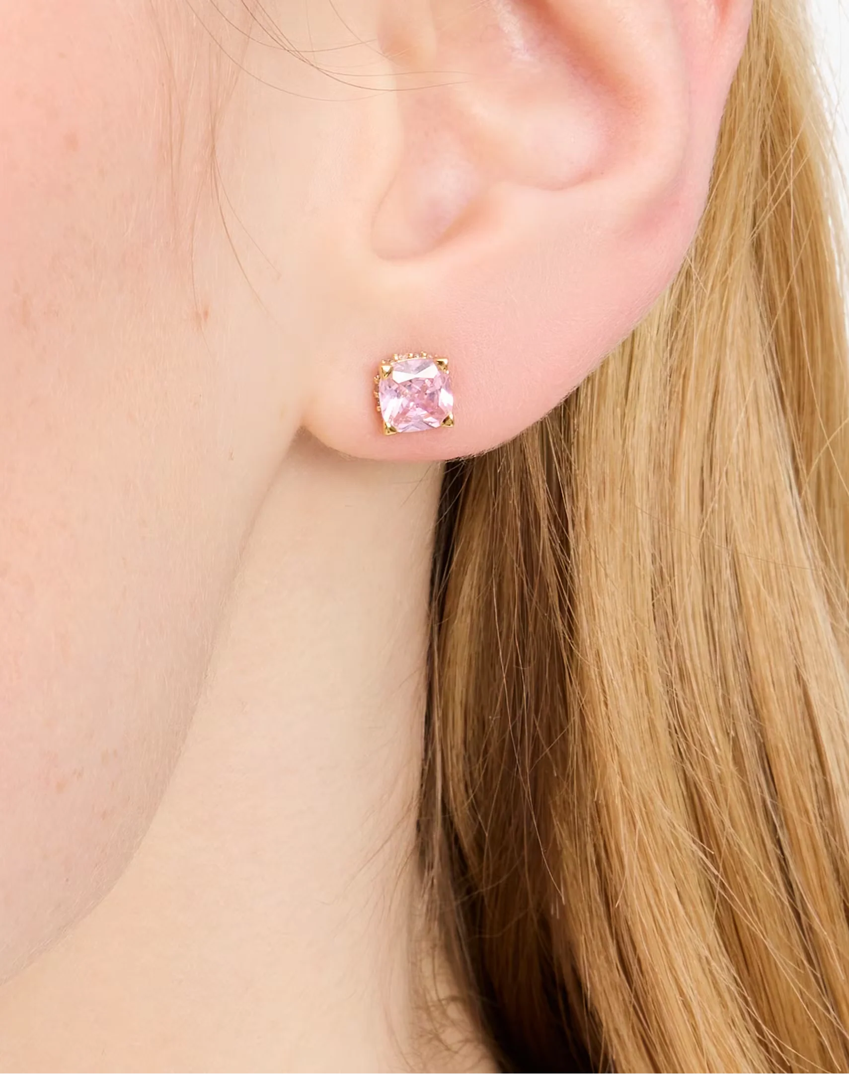 Kate Spade Little Luxuries Pink 6mm Square Stud Earrings - Image 4