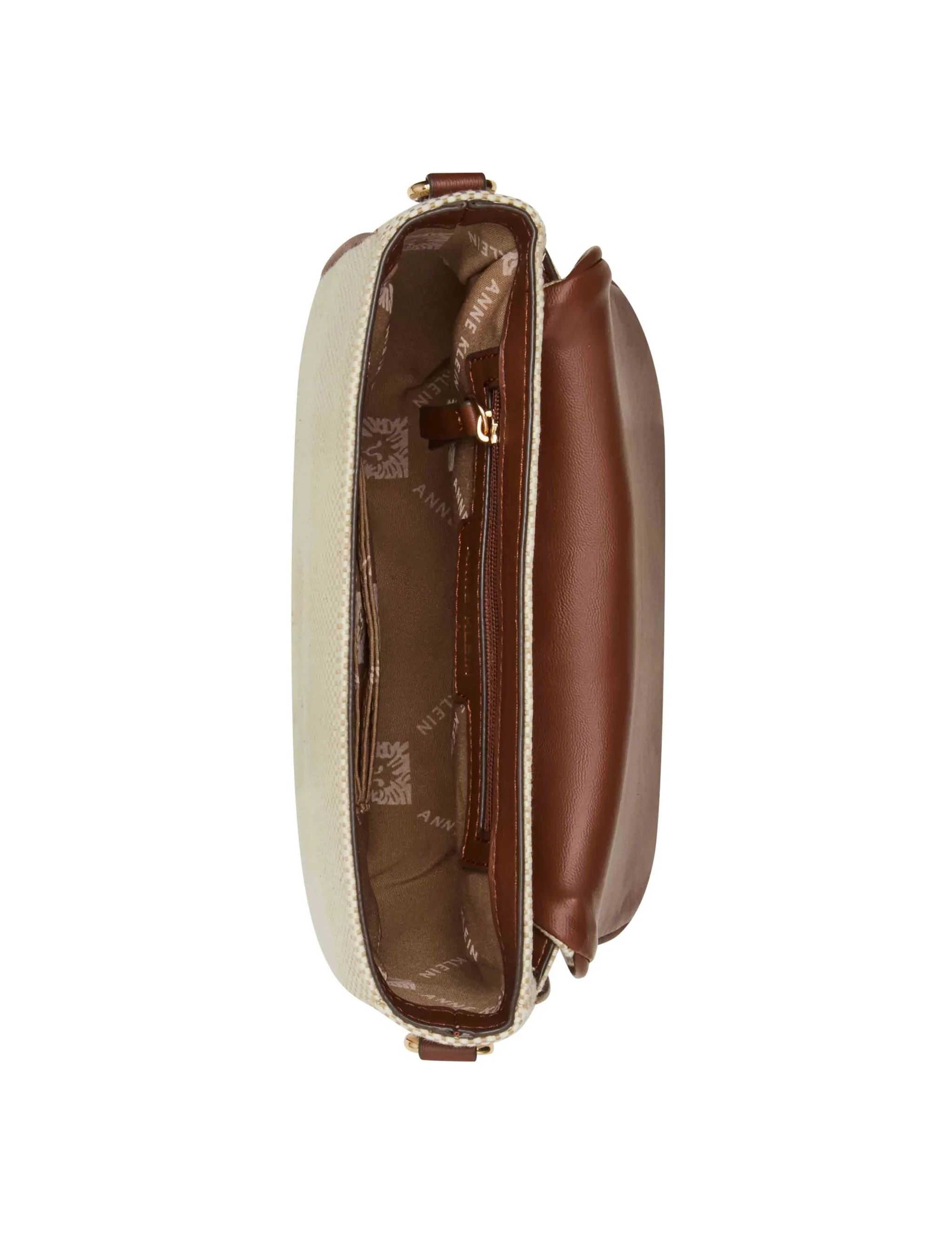 Anne Klein Covered Buckle Canvas Saddle Crossbody Handbag - Image 4