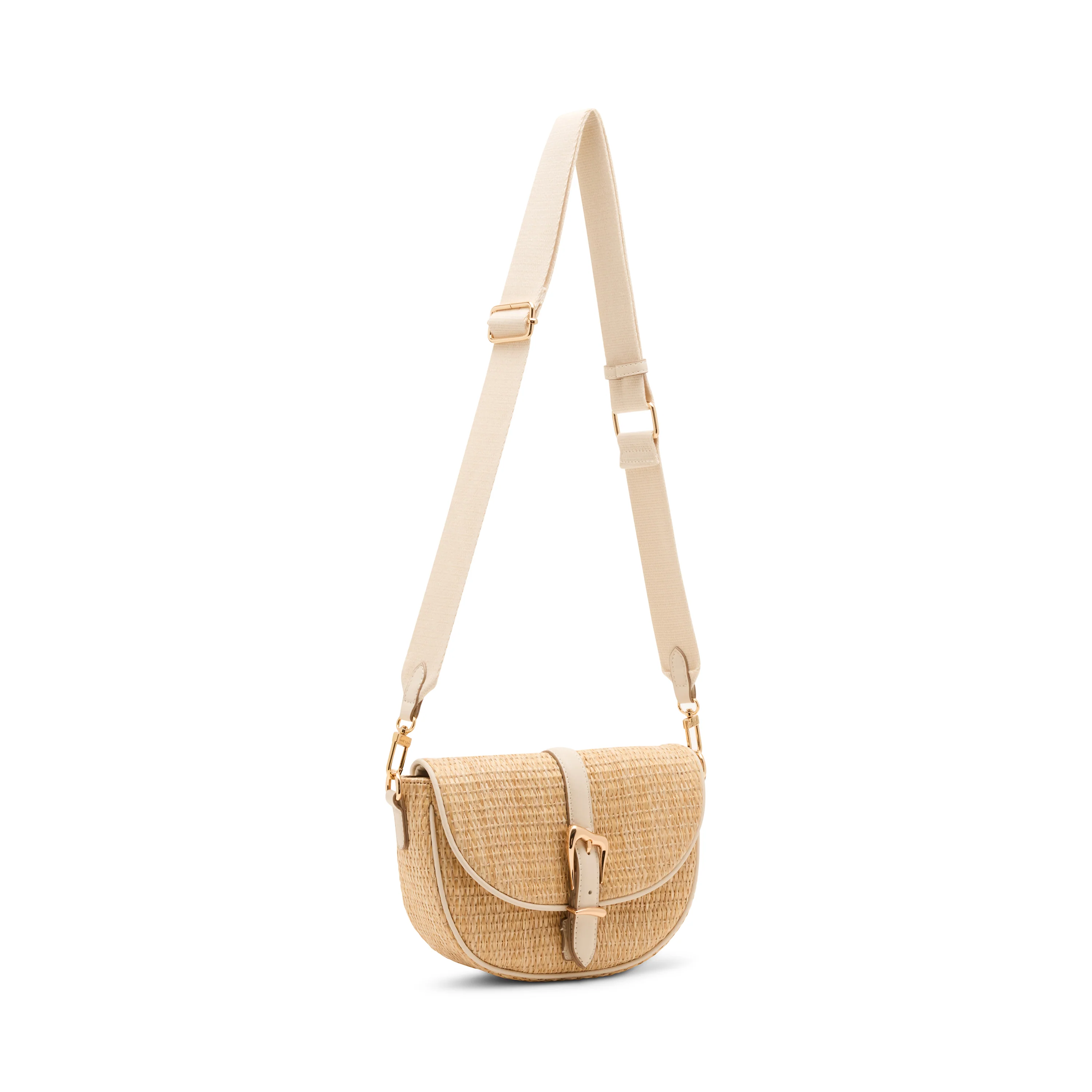 Anne Klein Sculpted Buckle Saddle Crossbody Handbag - Image 5