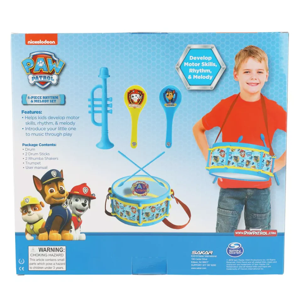 Sakar 6-Piece Paw Patrol Rhythm and Melody Drum Set - Image 5