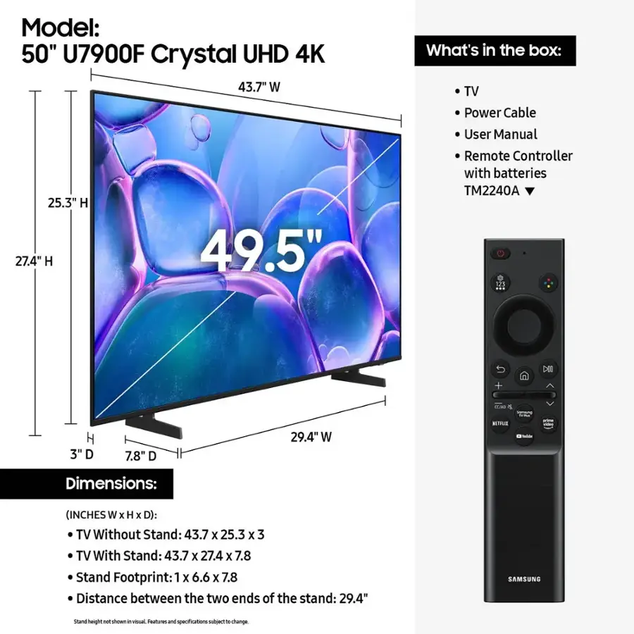 Samsung 50" Class U7900 Series UHD 4K Smart Tizen TV (2025) - Image 5