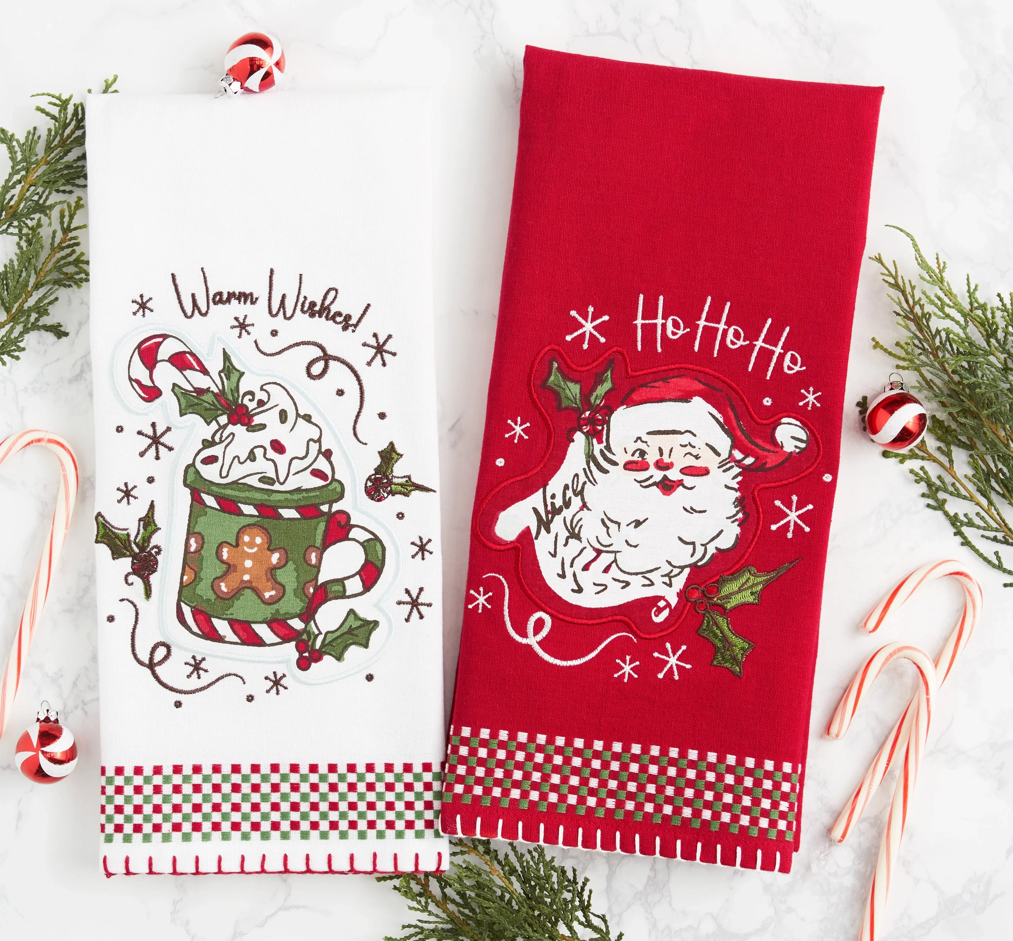 Design Imports Santas Nice List Embellished Dishtowel - Image 3