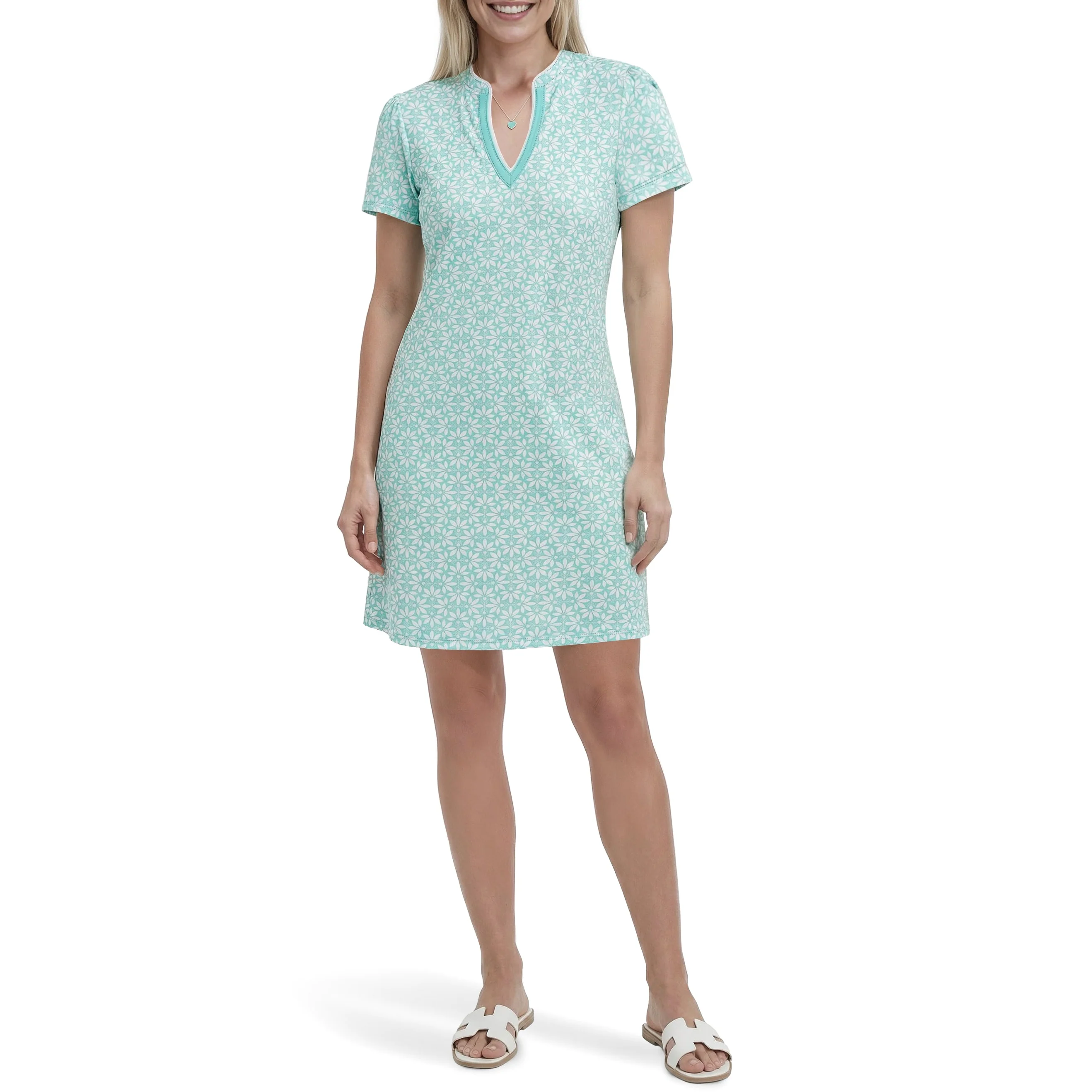 IZOD Womens Sara Printed Short Sleeve Dress - Image 4