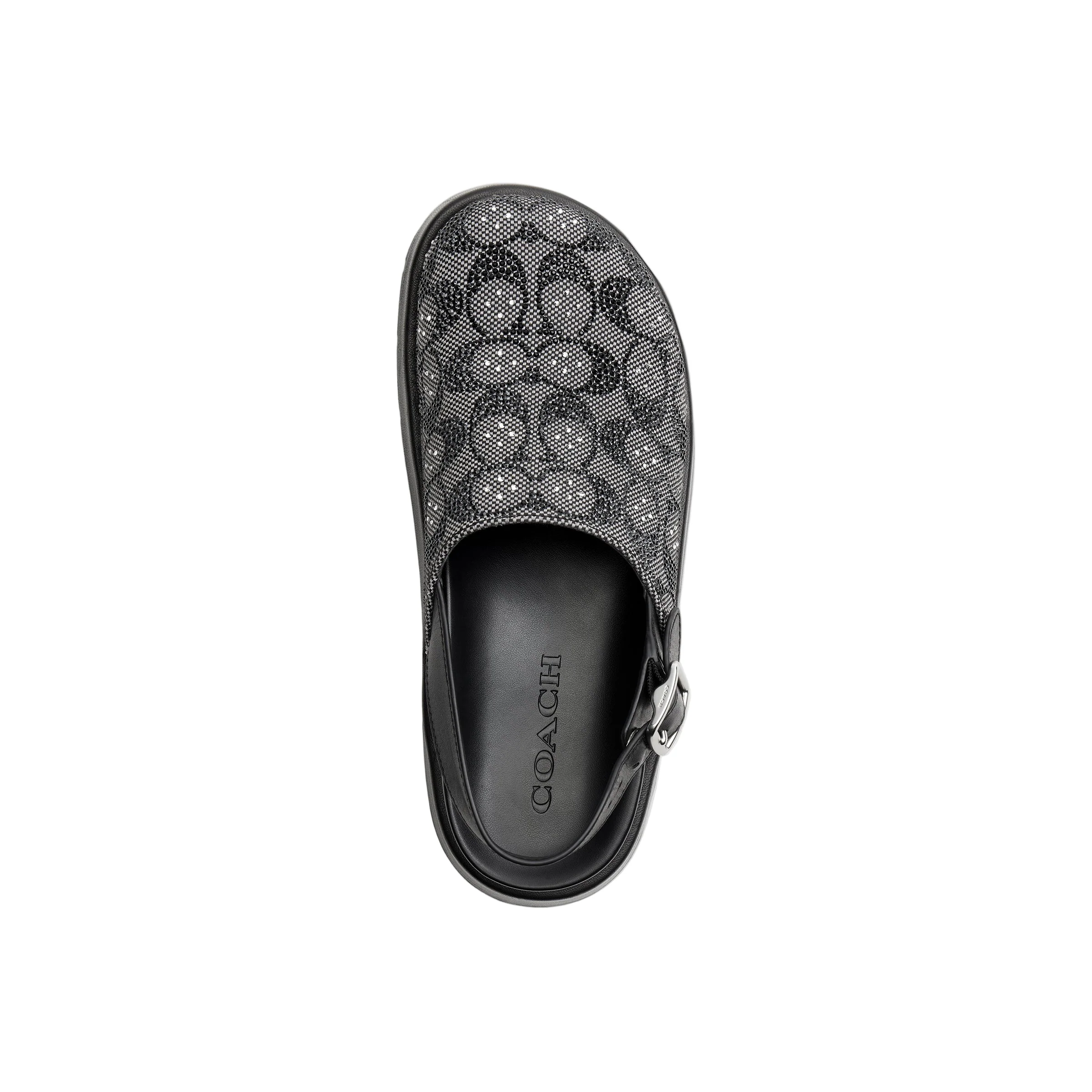 Coach Womens Crystal Signature Jacquard Sculpted C Platform Clogs - Image 3