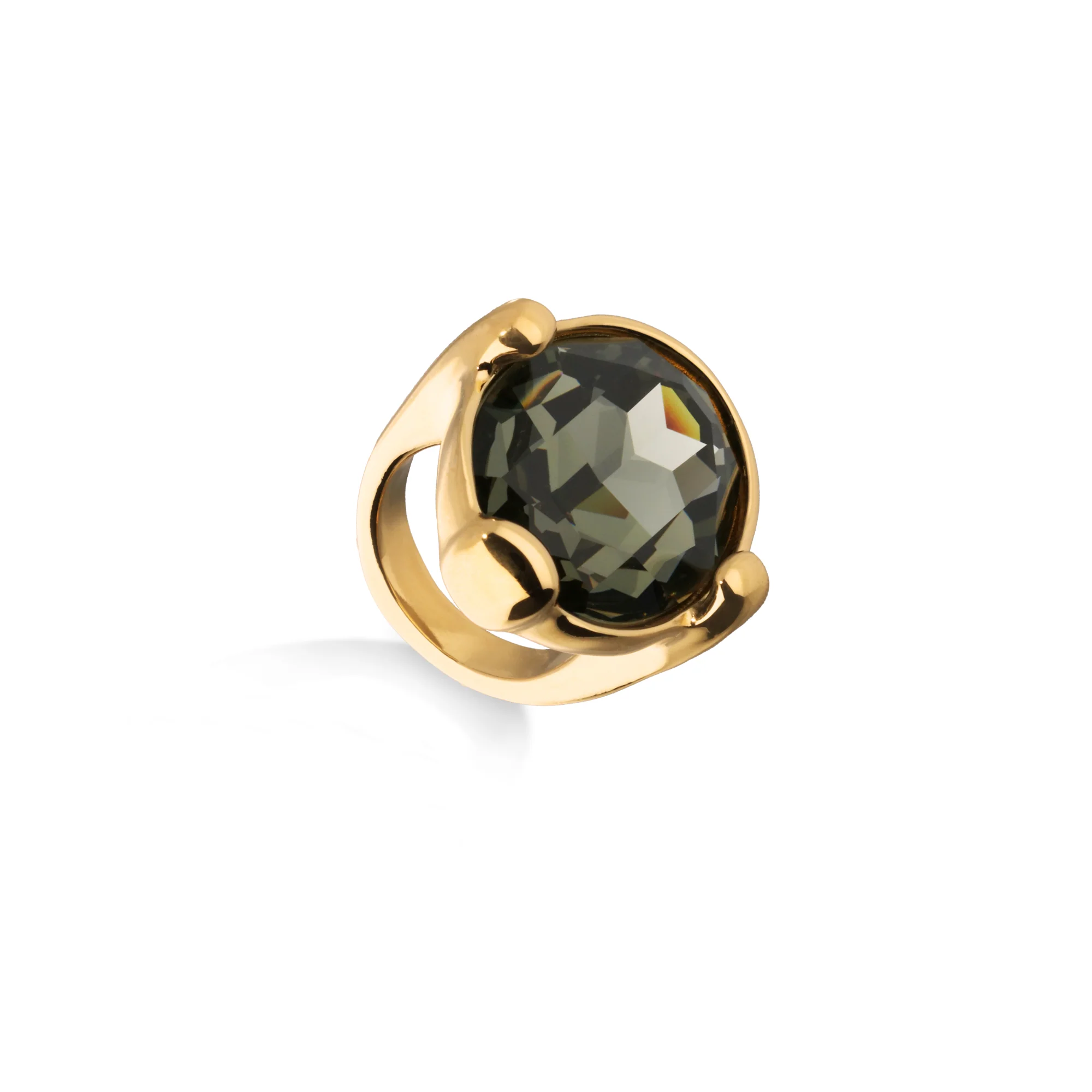 UNOde50 Ser Deslumbrante Gray Oval Crystal Gold Ring - Size 7.5 - Image 2