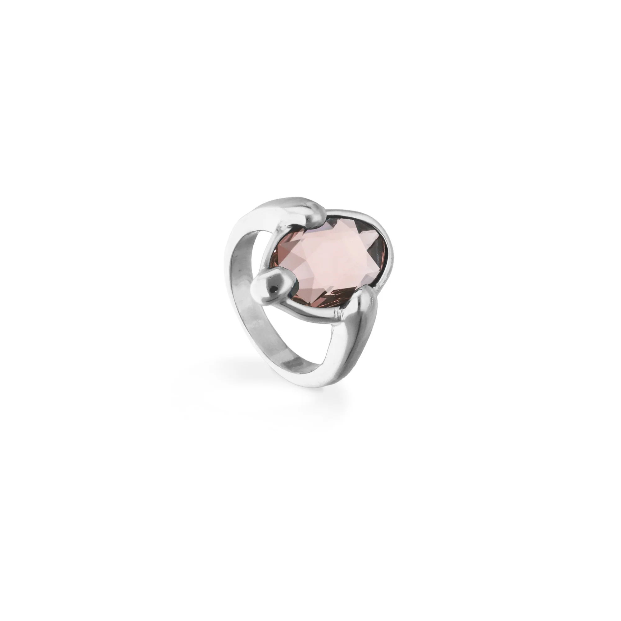 UNOde50 Ser Deslumbrante Pink Oval Crystal Silver Ring - Size 7.5 - Image 2