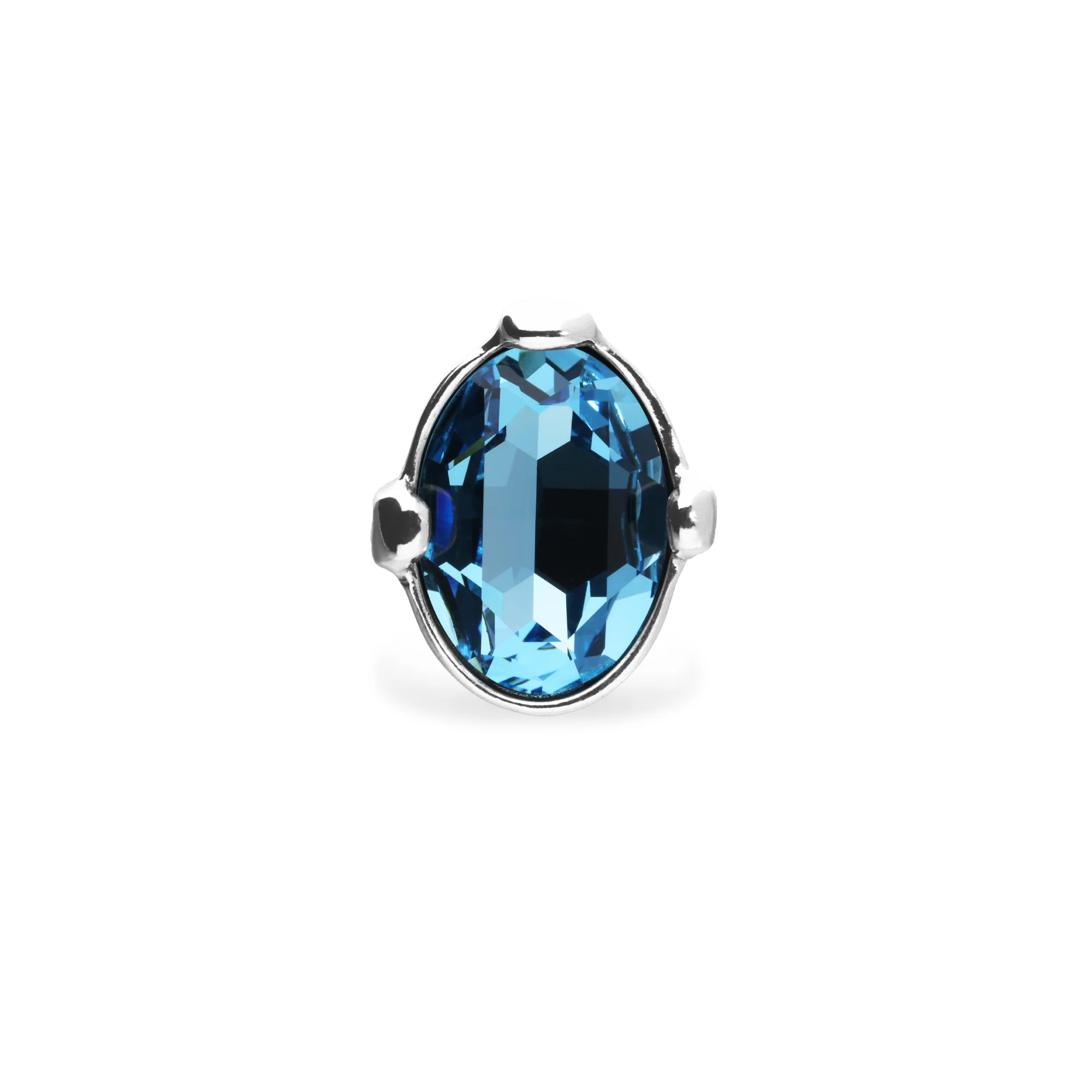UNOde50 Ser Deslumbrante Big Blue Oval Crystal Ring - Size 7.5