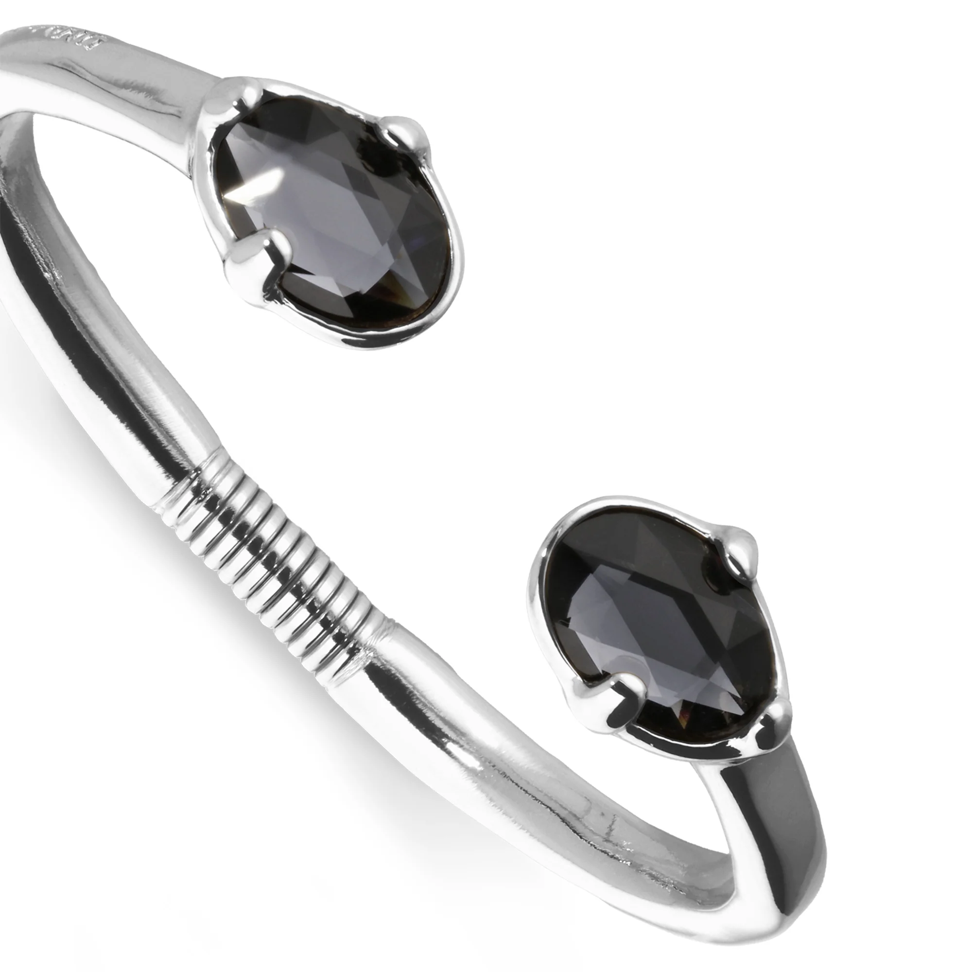 UNOde50 Ser Deslumbrante Black Crystal Silver Cuff Bracelet - Medium - Image 3