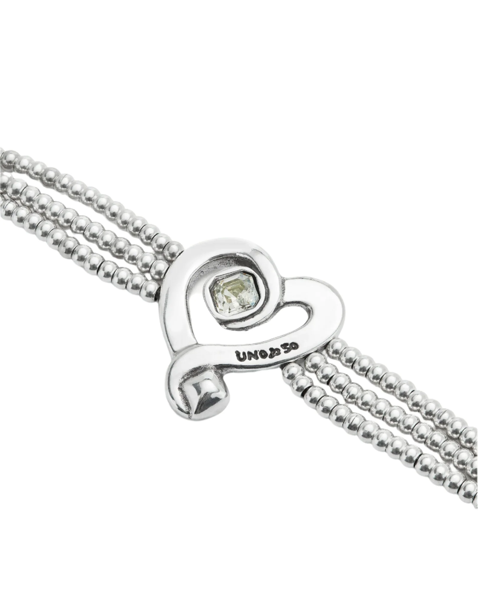 UNOde50 Ser Expresiva Silver-Plated Heart Bead Bracelet - Large - Image 3