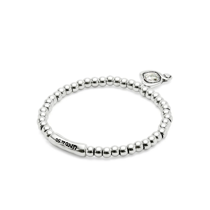 UNOde50 Ser Expresiva Silver-Plated Crystal Heart Elastic Bracelet - Medium - Image 2
