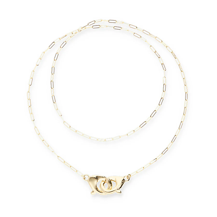 UNOde50 Ser Inseparable Gold Long Interlocked Necklace
