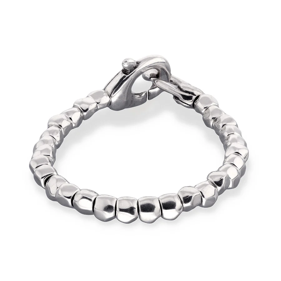 UNOde50 Ser Inseparable Silver Beaded Interlocked Bracelet - Large - Image 2