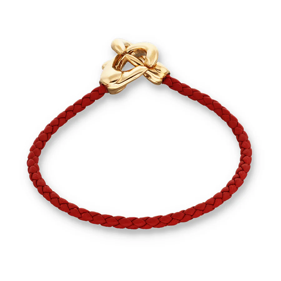 UNOde50 Ser Inseparable Red Leather Interlocked Bracelet - Medium - Image 2