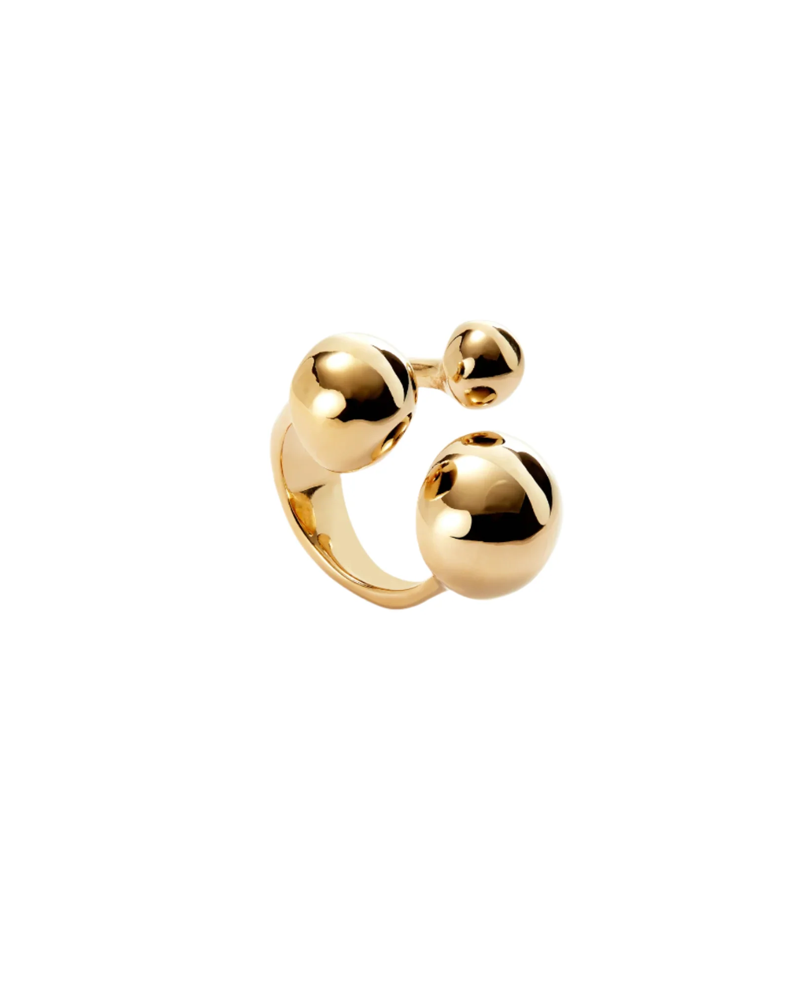 UNOde50 Ser Intrépida Gold-Plated Three Bubble Bead Ring - Size 8.5 - Image 2