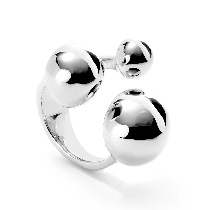 UNOde50 Ser Intrepida Three Bubble Bead Silver-Plated Ring - Size 15 - Image 2