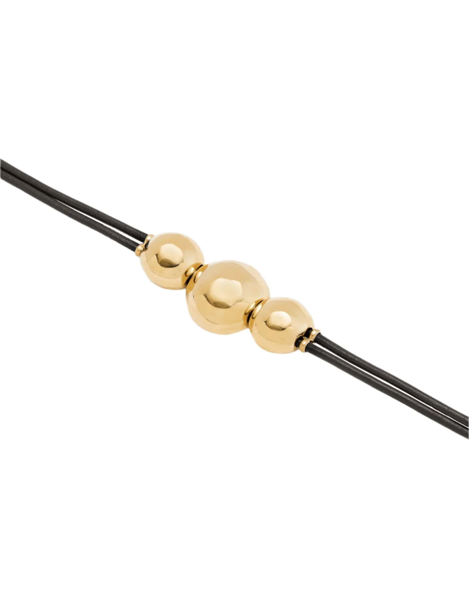 UNOde50 Ser Intrépida Leather Gold-Plated Beaded Bracelet - Large - Image 3