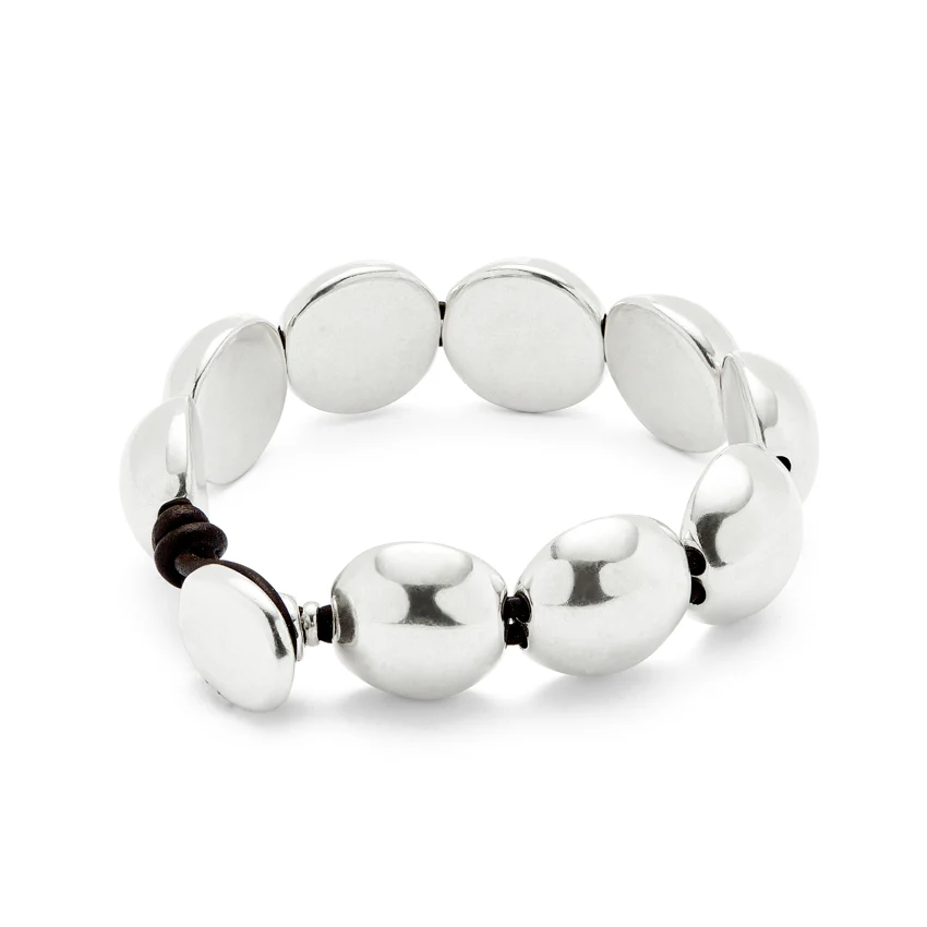 UNOde50 Ser Intrepida Large Round Beads Silver-Plated Leather Bracelet - Large - Image 2